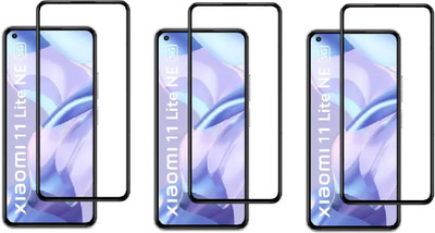 ISAAK Edge To Edge Tempered Glass for Xiaomi Mi 11 Lite NE 5G Edge to Edge, Full Glue, 11D Tempered Glass(Pack of 3)