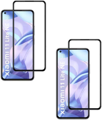 ISAAK Edge To Edge Tempered Glass for Xiaomi Mi 11 Lite NE 5G Edge to Edge, Full Glue, 11D Tempered Glass(Pack of 2)