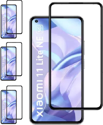 ISAAK Edge To Edge Tempered Glass for Xiaomi Mi 11 Lite NE 5G Edge to Edge, Full Glue, 11D Tempered Glass(Pack of 4)