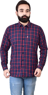 Marc Laurent Men Checkered Casual Red, Light Green Shirt