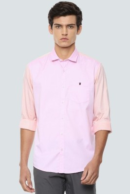 Louis Philippe Jeans Men Solid Casual Pink Shirt