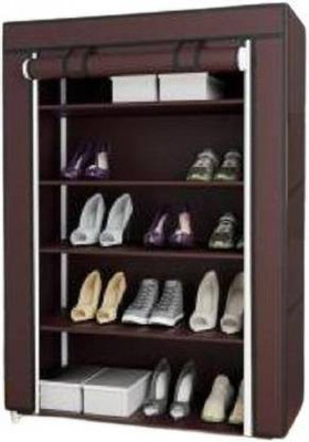 GlowSilk Metal Shoe Stand(Brown, 5 Shelves, DIY(Do-It-Yourself))