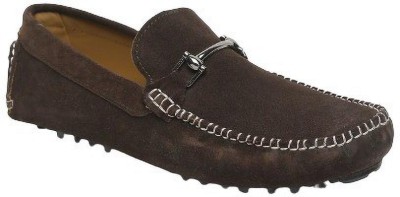 Teakwood Leathers Men Brown Solid Suede Casual Loafers Loafers For Men(Brown)