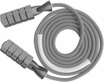 GymWar Adjustable Skipping Rope Tangle-Free with Ball Bearings Rapid Speed Jump Rope Freestyle Skipping Rope(Grey, Length: 275 cm)