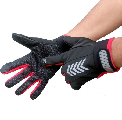 DreamPalace India Full Finger Bike Riding Gloves with Touch Screen Riding Gloves(Red)