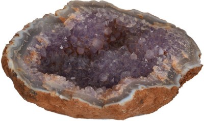 Kesar Zems Natural Purple Amethyst Cluster Healing Crystal Stone For Showpiece Home Office Table Décor {616 Grms} Regular Oval Rock Stone(Purple 1 Pieces)