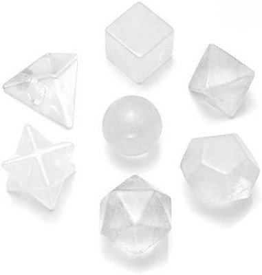 Kesar Zems Crystal Quartz Seven Chakra Stone Sacred Geometry Set - 7 Gemstone Set For Reiki Healing (Clear) Regular Oval Rock Stone(Clear 7 Pieces)