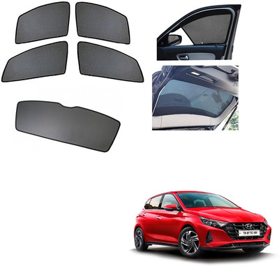 AuTO ADDiCT Side Window, Rear Window Sun Shade For Hyundai i20(Black)