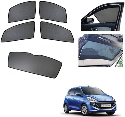 AuTO ADDiCT Side Window, Rear Window Sun Shade For Hyundai Santro(Black)