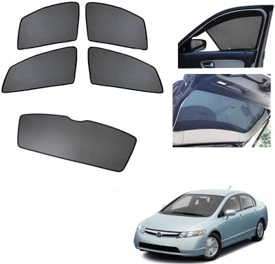 AuTO ADDiCT Side Window, Rear Window Sun Shade For Honda Civic(Black)