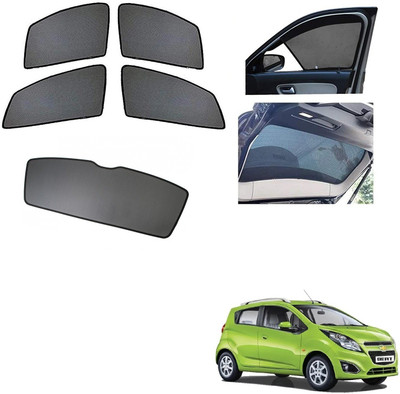 AuTO ADDiCT Side Window, Rear Window Sun Shade For Chevrolet Beat(Black)
