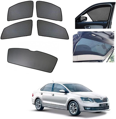 AuTO ADDiCT Side Window, Rear Window Sun Shade For Skoda Rapid(Black)