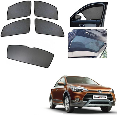 AuTO ADDiCT Side Window, Rear Window Sun Shade For Hyundai i20(Black)