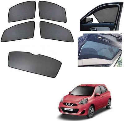 AuTO ADDiCT Side Window, Rear Window Sun Shade For Nissan Micra(Black)