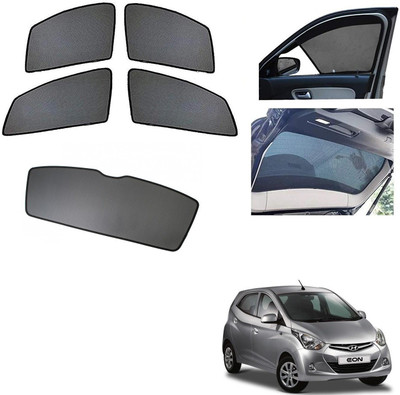 AuTO ADDiCT Side Window, Rear Window Sun Shade For Hyundai Eon(Black)