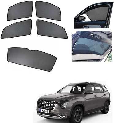 AuTO ADDiCT Side Window, Rear Window Sun Shade For Hyundai Alcazar(Black)