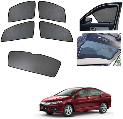 AuTO ADDiCT Side Window, Rear Window Sun Shade For Honda City(Black)