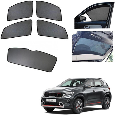 AuTO ADDiCT Side Window, Rear Window Sun Shade For Kia Spacio(Black)