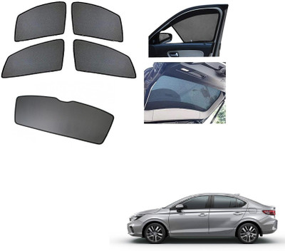 AuTO ADDiCT Side Window, Rear Window Sun Shade For Honda New City(Black)