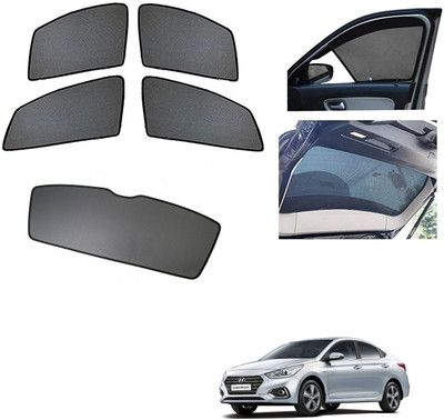 AuTO ADDiCT Side Window, Rear Window Sun Shade For Hyundai Verna Transform(Black)
