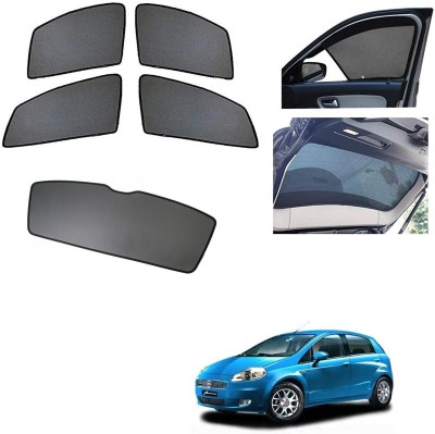 AuTO ADDiCT Side Window, Rear Window Sun Shade For Fiat Grand Punto(Black)