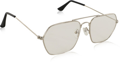 Alchiko Sports, Retro Square Sunglasses(For Men & Women, Clear)