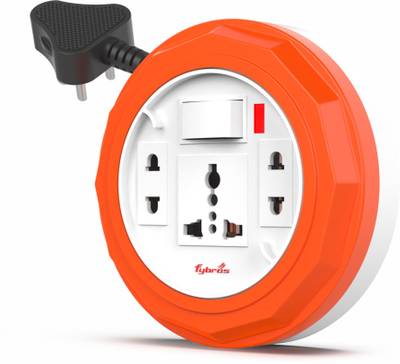 Fybros Comex 3 Pin Extension Flex Box 5 Meter Power Cable with Indicator 3  Socket Extension Boards