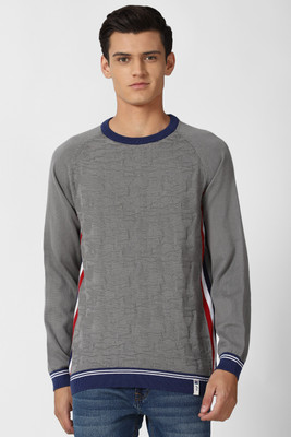 PETER ENGLAND Colorblock, Striped Casual Men Grey Sweater