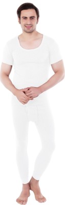 U-Light Men Deep Neck Half Sleeves Vest and Trouser Thermal Set Men Top - Pyjama Set Thermal