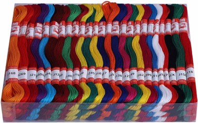 Lucknow Crafts 100 MULTICOLOUR Thread(8 m Pack of100)