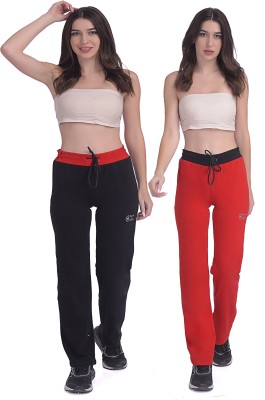 Apraa & Parma Solid Women Black, Red Track Pants