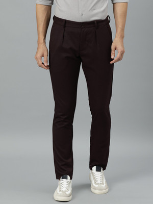 RARE RABBIT Regular Fit Men Maroon Trousers