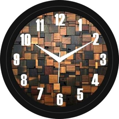 CrystalCraft Analog 25 cm X 25 cm Wall Clock(Black, With Glass, Standard)