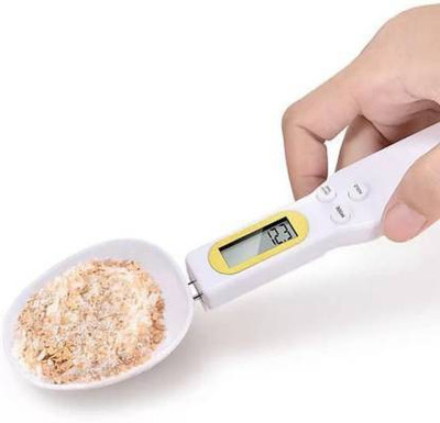 Raksha Retail Kitchen Food Digital Spoon Scale, Scale 1.1lb/500g(0.1g) Kitchen Tools Accessories with LCD Display Weight Measuring Food Coffee Flour Spices Weighing Scale(White)