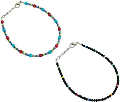 HIGH TRENDZ Combo pack of 2 Single Leg Beads Alloy Anklet(Pack of 2)