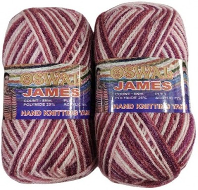 JEFFY OSWAL James Knitting Yarn 3ply Wool, 200 gm Best Used with Knitting Needles, Crochet Needles Wool Yarn for Knitting. Shade no.18