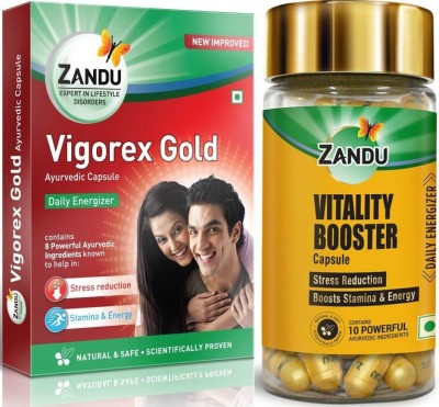 ZANDU Vigorex Gold 10caps and Vitality Booster 60Caps (Pack of 2)(Pack of 2)