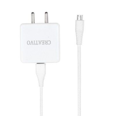 Creativo Wall Charger Accessory Combo for CREATIVO 24 WATT Fast Charger Compatible for Xiomi Note 4/Mi 5A /Mi Note 5 /Note 5 Pro/Redmi 3S Prime/Redmi 6A Mobile Smartphone Charger with 1 Meter Micro USB Charging Cable(3.0Amp)(White)