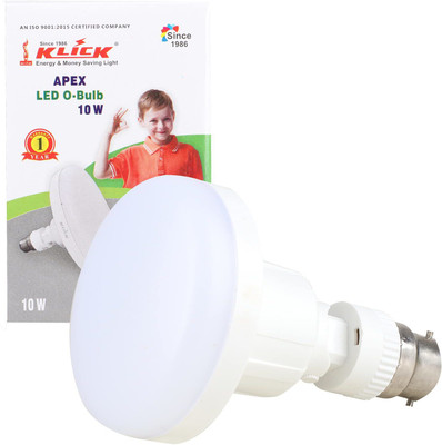 KLICK 10 W Basic Round 2 Pin LED Bulb(White)