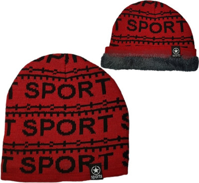 SS Collections Self Design Beanie Cap