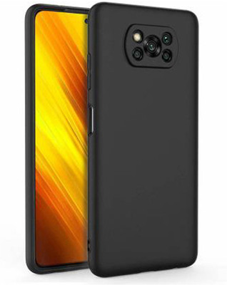 Zuap Back Cover for Poco X3, Plain, Case, Cover(Black, Shock Proof, Silicon, Pack of: 1)