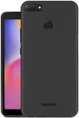 Mobilecovers Back Cover for Redmi 6, Plain, Case, Cover(Black, Shock Proof, Silicon, Pack of: 1)