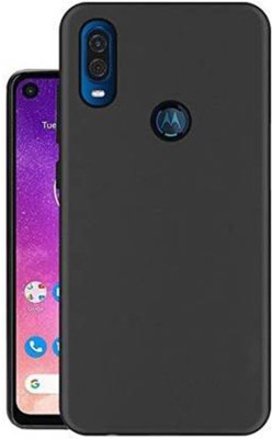 Zuap Back Cover for Moto 1 vision, Plain, Case, Cover(Black, Shock Proof, Silicon, Pack of: 1)