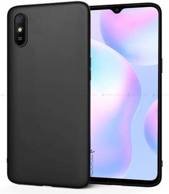 Mobilecovers Back Cover for Redmi 9i, Plain, Case, Cover(Black, Shock Proof, Silicon, Pack of: 1)