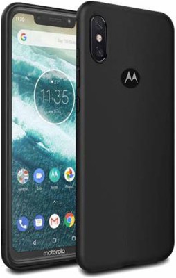 Mobilecovers Back Cover for Moto One Power, Plain, Case, Cover(Black, Shock Proof, Silicon, Pack of: 1)