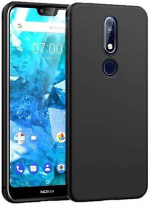 Mobilecovers Back Cover for Nokia 7.1(Black, Shock Proof, Silicon, Pack of: 1)