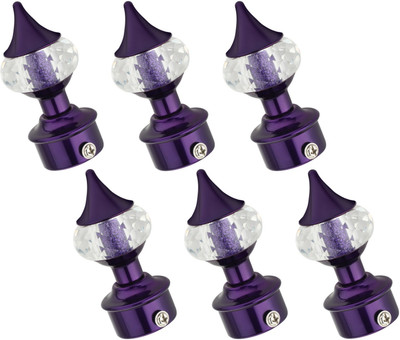 Ghazian Purple Curtain Knobs, Rod Rail Bracket Metal(Pack of 6)