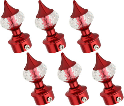 Ghazian Red Curtain Knobs, Rod Rail Bracket Metal(Pack of 6)