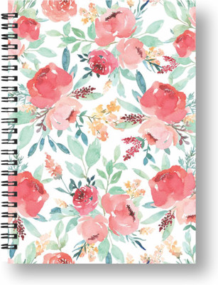 3DS wiro note book A5 Notebook Unruled 144 Pages(white flower)