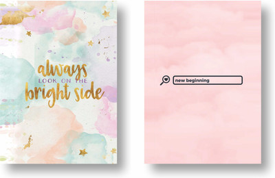 3DS Note book A5 Diary Unruled 80 Pages(Multicolor, Pink, Pack of 2)